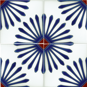 Marguerite in Blue (8"x8") - Handpainted Ceramic Tile Second for Kitchen, Bathroom, Wall & Table Decor