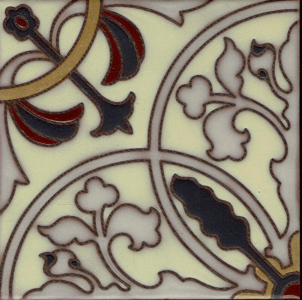 Camelot (6"x6") - Handpainted Ceramic Tile Second for Kitchen, Bathroom, Wall & Table Decor