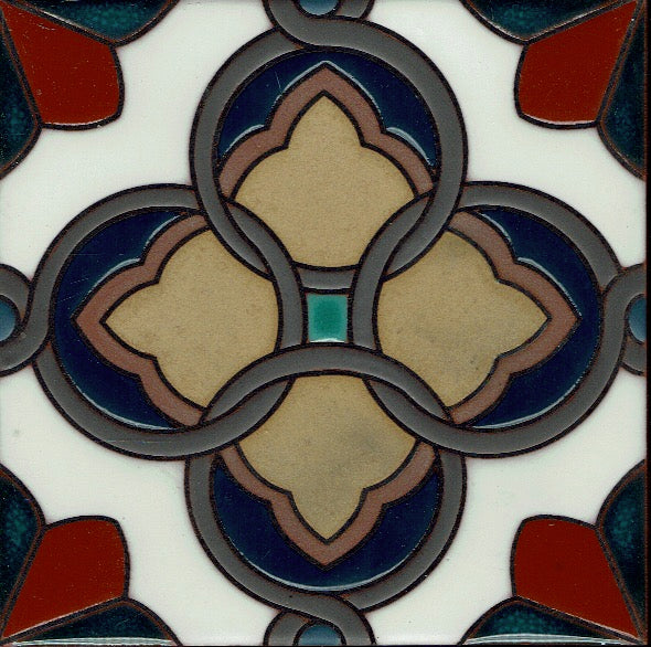 Carmel (6"x6") - Handpainted Ceramic Tile Second for Kitchen, Bathroom, Wall & Table Decor