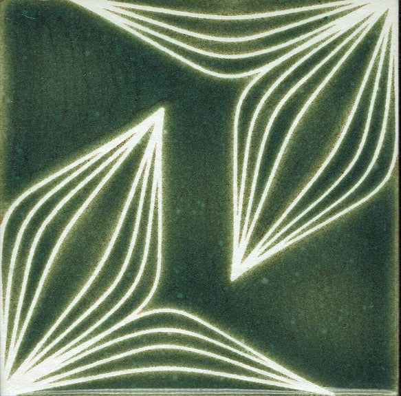 Hana in Green (6"x6") - Handpainted Ceramic Tile Second for Kitchen, Bathroom, Wall & Table Decor