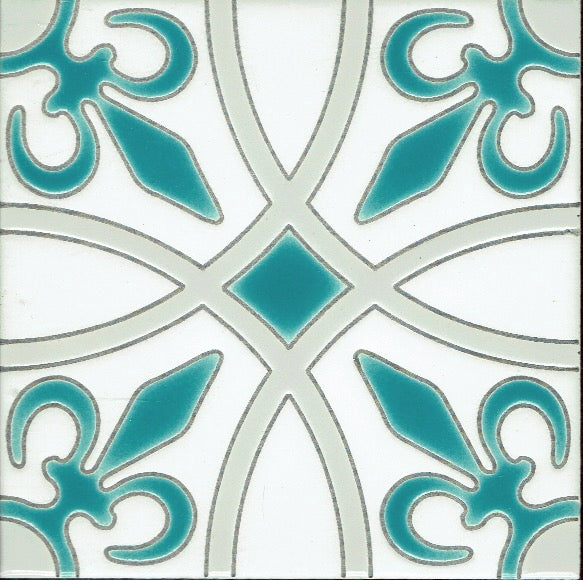 Lancelot (6"x6") - Handpainted Ceramic Tile Second for Kitchen, Bathroom, Wall & Table Decor