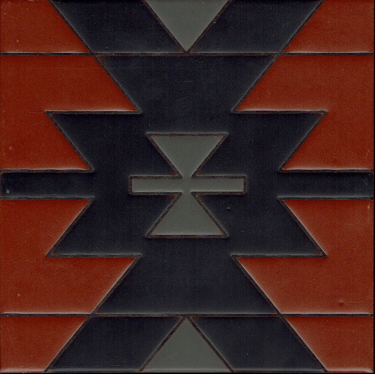 Madras 6 in Red (8"x8") - Handpainted Ceramic Tile Second for Kitchen, Bathroom, Wall & Table Decor