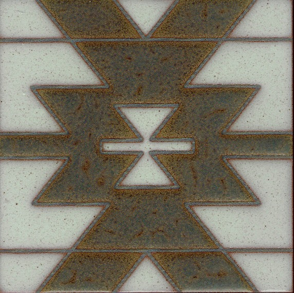 Madras 6 in Rust (6"x6") - Handpainted Ceramic Tile Second for Kitchen, Bathroom, Wall & Table Decor